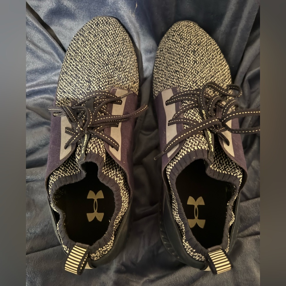 Under Armour Black Suedu and Black & White Knit Sneakers